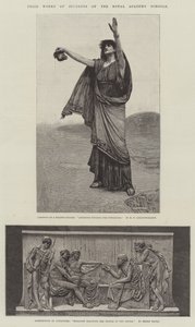 ロイヤルアカデミースクールの生徒の賞品。 1884年1月5日、イラスト入りロンドンニュースのイラスト 作： Maurice Greiffenhagen